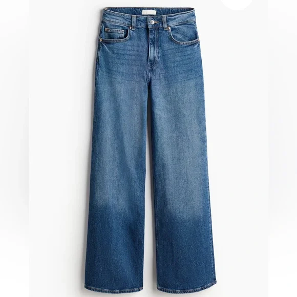 H&M “Harper” Women’s High Rise Wide Leg Jeans- 97% Cotton - Picture 3 of 10